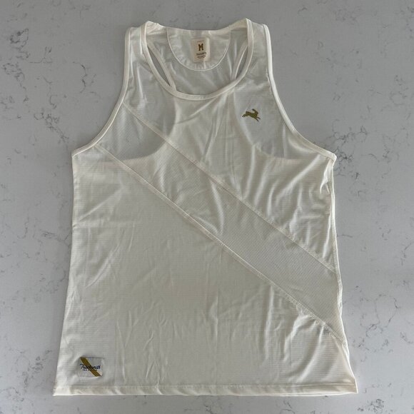Tracksmith Strata Singlet Lightweight Technical Racing w Coldblack Ivory Sz M - Picture 3 of 12